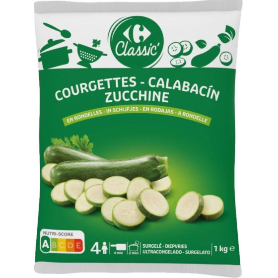 COURGETTES EN RONDELLES CARREFOUR 1KG