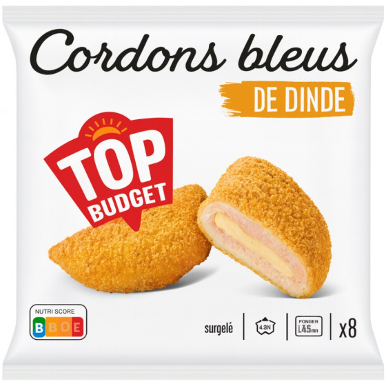 CORDONS BLEUS DE DINDE TOP BUDGET 800G