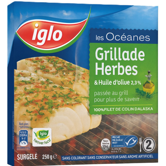 LES OCEANES GRILLADE AUX HERBES IGLO 250G