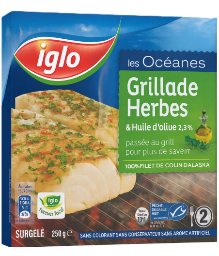 LES OCEANES GRILLADE AUX HERBES IGLO 250G