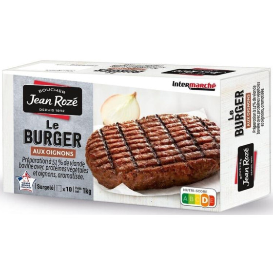 BURGER AUX OIGNONS JEAN ROZE 1KG