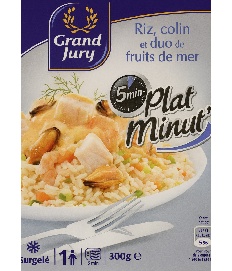 PLAT MINUT' RIZ COLIN ET DUO DE FRUITS DE MER 300G