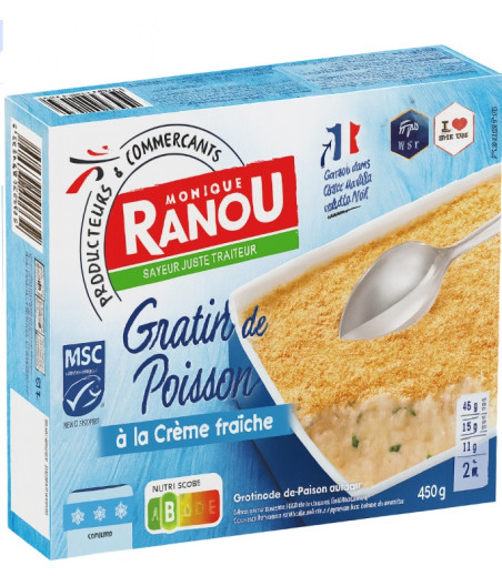 GRATIN DE POISSON MSC A LA CREME FRAICHE RANOU 450G 450 G