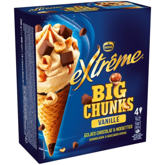 GLACE VANILLE CHOCOLAT NOISETTES EXTREME NESTLE 256G
