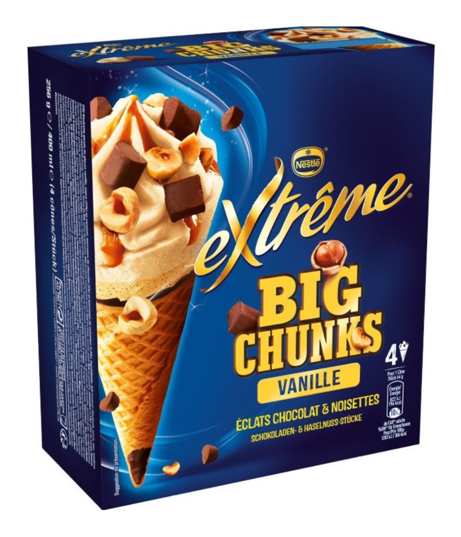 EXTREME VANILLE GROS ECLATS DE CHOCOLAT ET NOISETTES