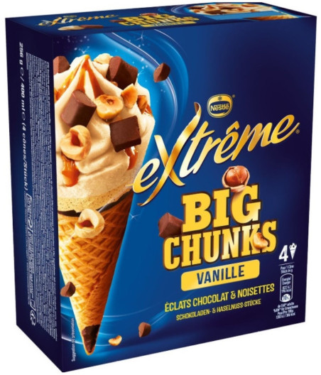 GLACE VANILLE CHOCOLAT NOISETTES EXTREME NESTLE 256G