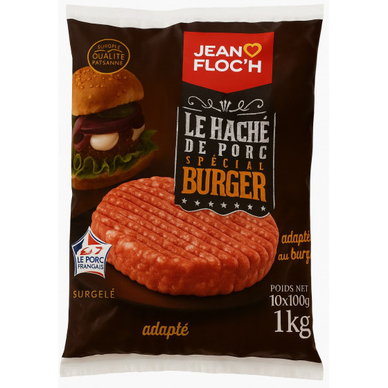 LE HACHE DE PORC SPECIAL BURGER 10 X 100 G