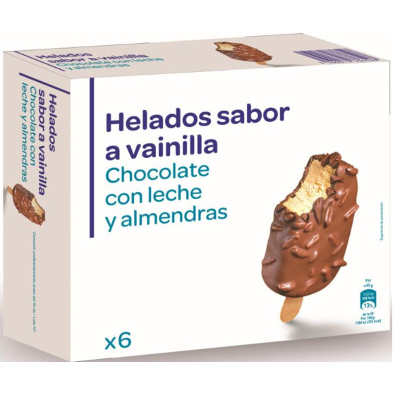 GLACES CHOCOLAT AU LAIT AMANDES 492 G 720 ML