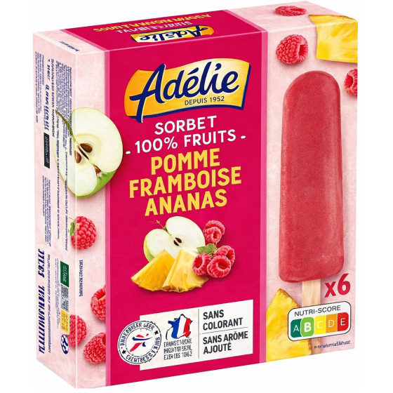 SORBET BATONNETS 100% FRUITS ADELIE
