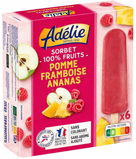 SORBET BATONNETS 100% FRUITS ADELIE