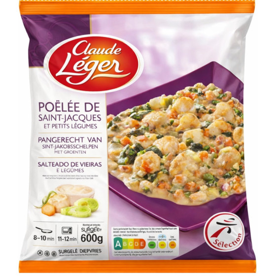 POELEE DE SAINT-JACQUES ET PETITS LEGUMES CLAUDE LEGER 600 G