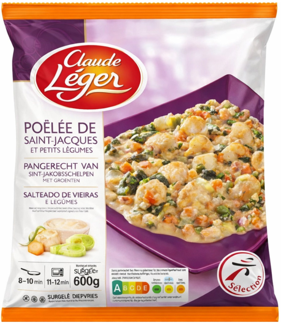 POELEE DE SAINT-JACQUES ET PETITS LEGUMES CLAUDE LEGER 600 G