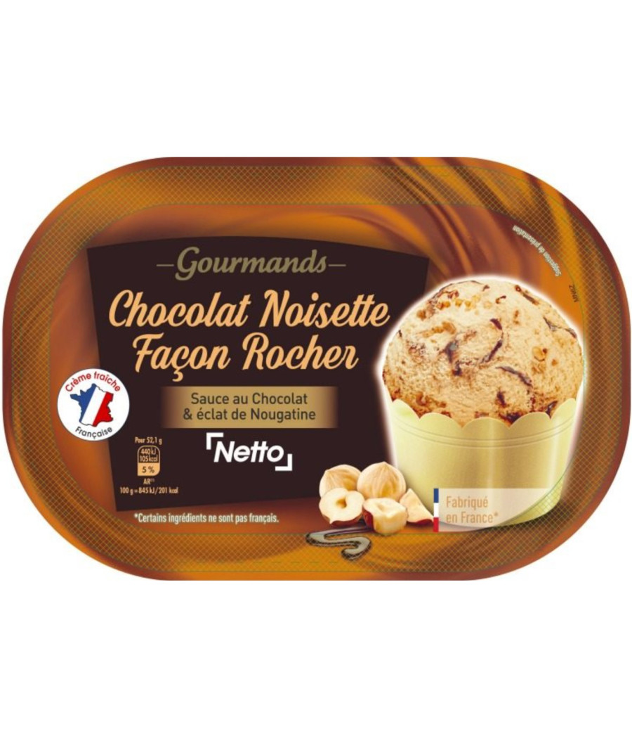 GLACE BAC NOISETTE FACON ROCHER 900G
