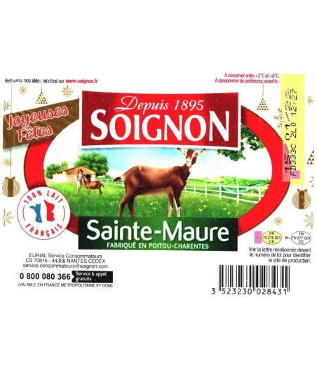FROMAGES DE CHEVRE SAINTE-MAURE SOIGNON LA BUCHE DE 200G