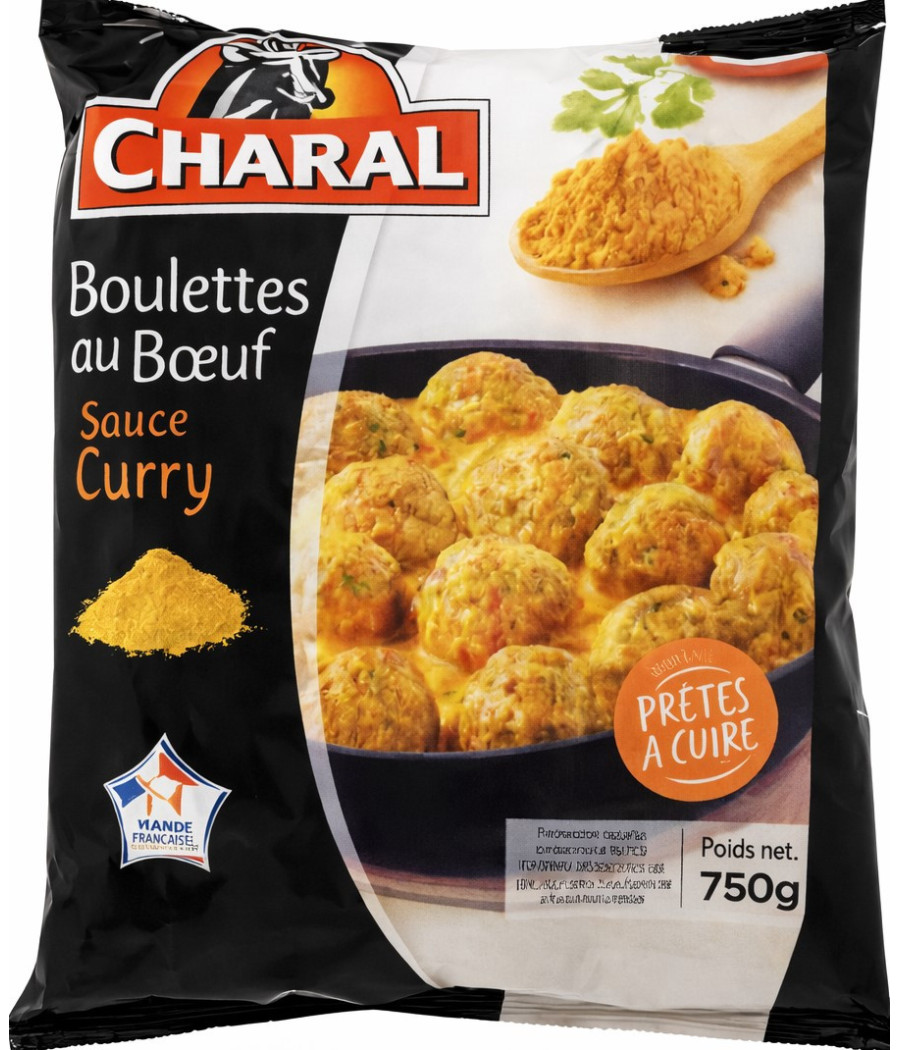 BOULETTES AU BOEUF SAUCE CURRY CHARAL 750G