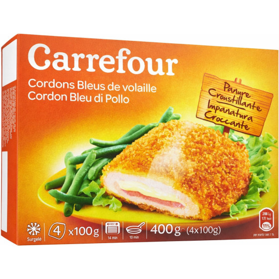 CORDONS BLEUS DE POULET CARREFOUR  400G