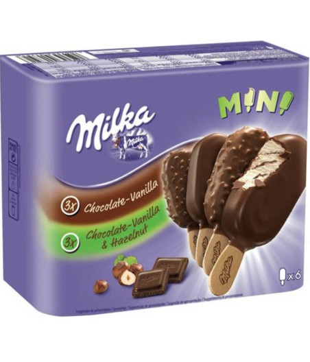 MINI CHOCOLAT-VANILLE ET NOISETTES MILKA 226G
