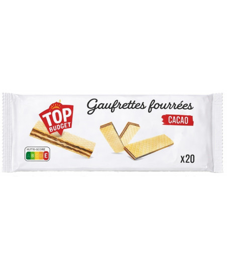 GAUFRETTES FOURREES CACAO TOP BUDGET 200G
