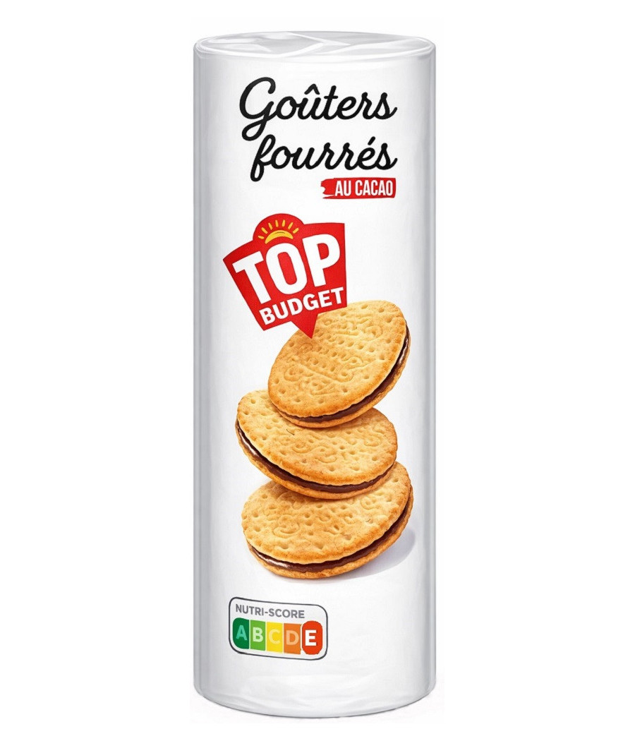 BISCUITS FOURRÉS TOP BUDGET CHOCOLAT 300G