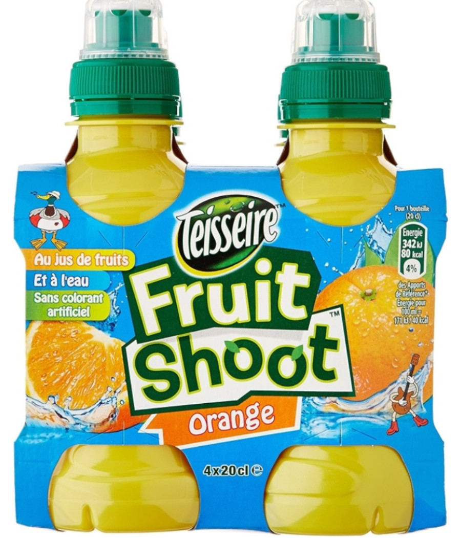 BOISSON SAVEUR ORANGE FRUIT SHOOT 4X20CL