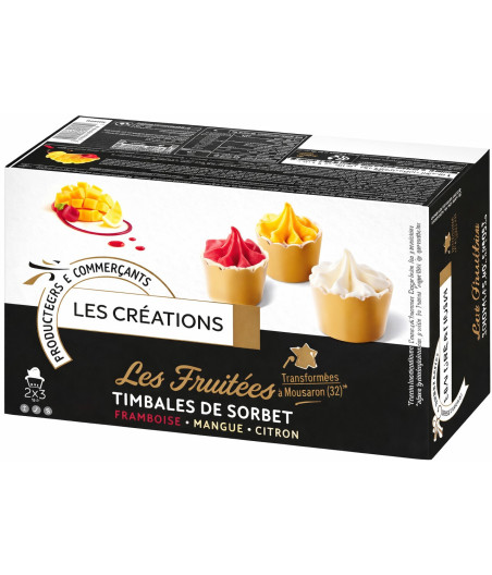 LES FRUITEES TIMBALES DE SORBET LES CREATIONS 276G