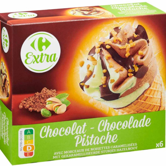 GLACE CHOCOLAT PISTACHE CARREFOUR 411,4G