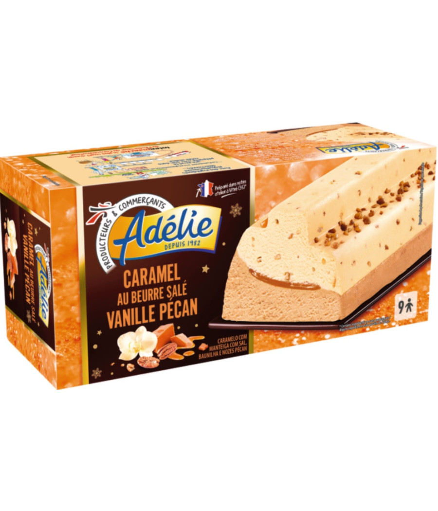 BUCHE GLACEE CARAMEL BEURRE SALE VANILLE PECAN ADELIE 516G