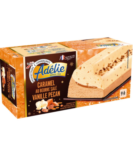 BUCHE GLACEE CARAMEL BEURRE SALE VANILLE PECAN ADELIE 516G
