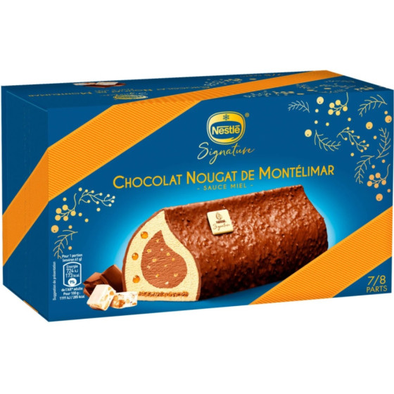 BUCHE GLACEE CHOCOLAT NOUGAT DE MONTELIMAR NESTLE 490G