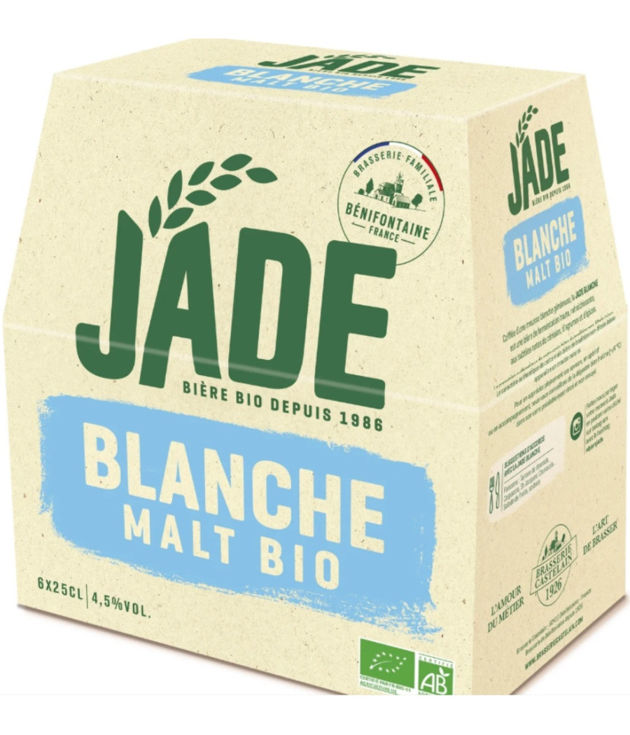 BIERE BLANCHE JADE 6X25CL