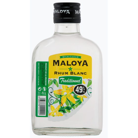 RHUM BLANC TRADITIONNEL REUNIONNAIS MALOYA  20CL