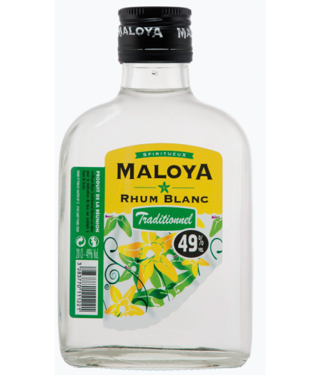 RHUM BLANC TRADITIONNEL REUNIONNAIS MALOYA  20CL