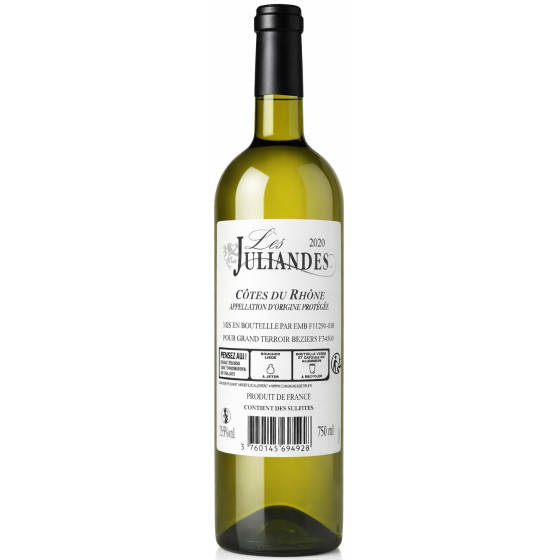 VIN ROUGE LES JULIANDES AOP COTE DU RHONE 75CL