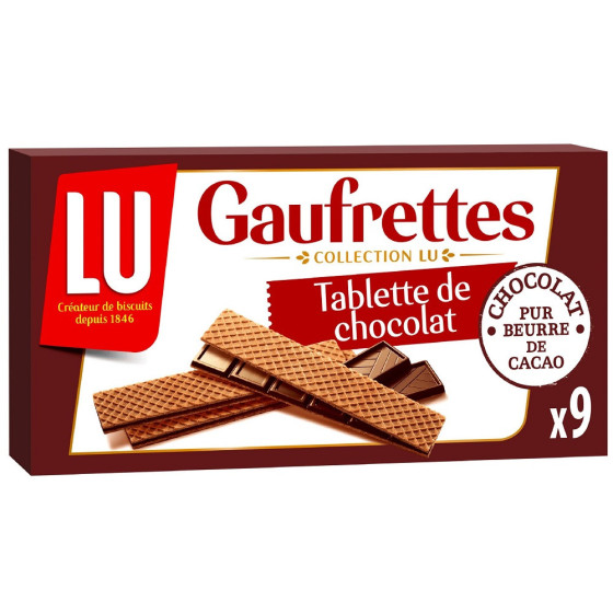 GAUFRETTES TABLETTE DE CHOCOLAT LU 92G