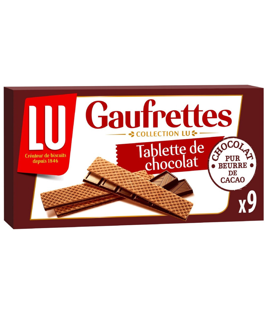 GAUFRETTES TABLETTE DE CHOCOLAT LU 92G