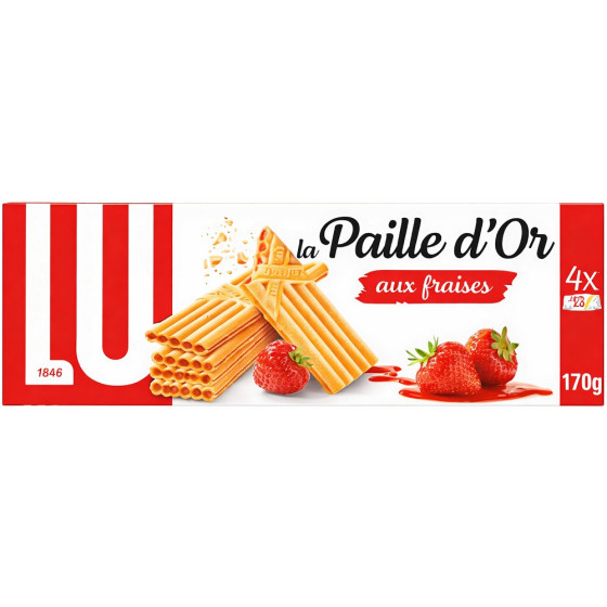 GAUFRETTES AUX FRAISES LA PAILLE D'OR LU 170G