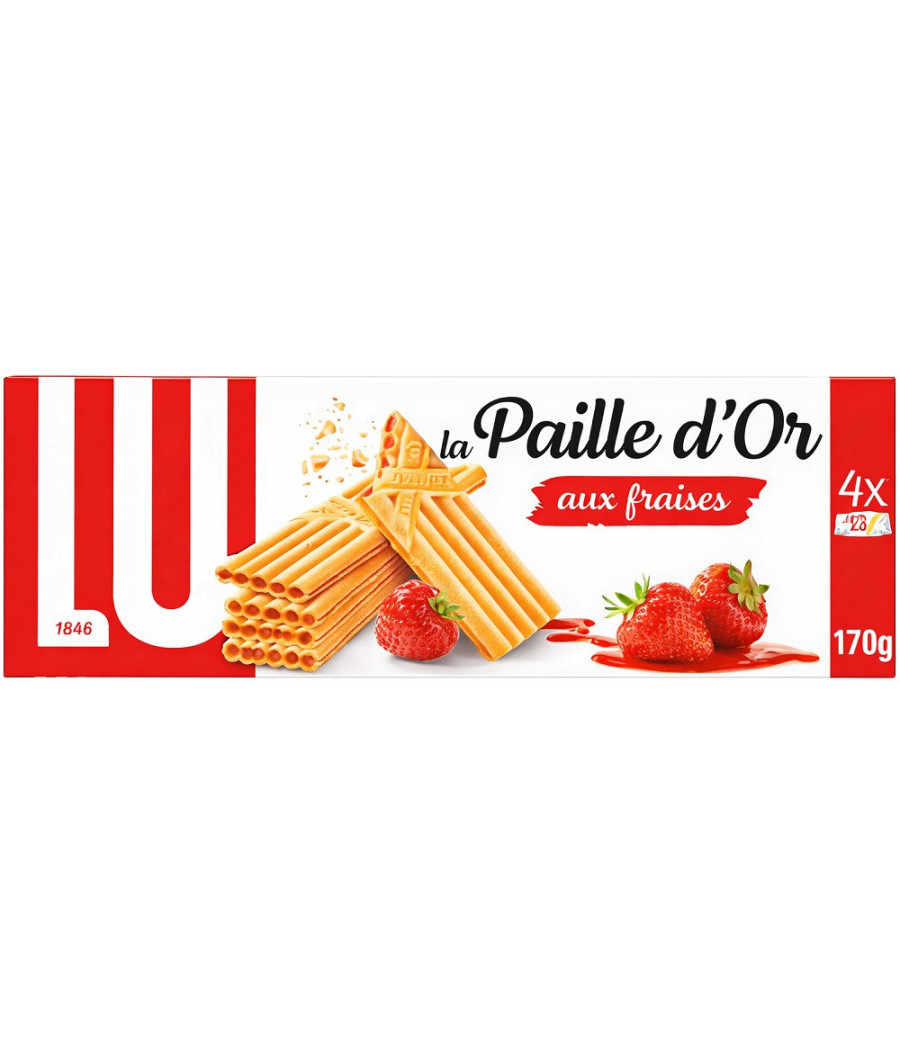 GAUFRETTES AUX FRAISES LA PAILLE D'OR LU 170G