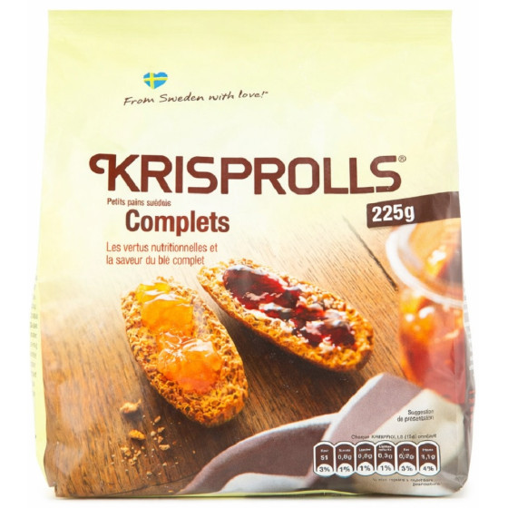 PAINS SUEDOIS COMPLETS KRISPROLLS 225G