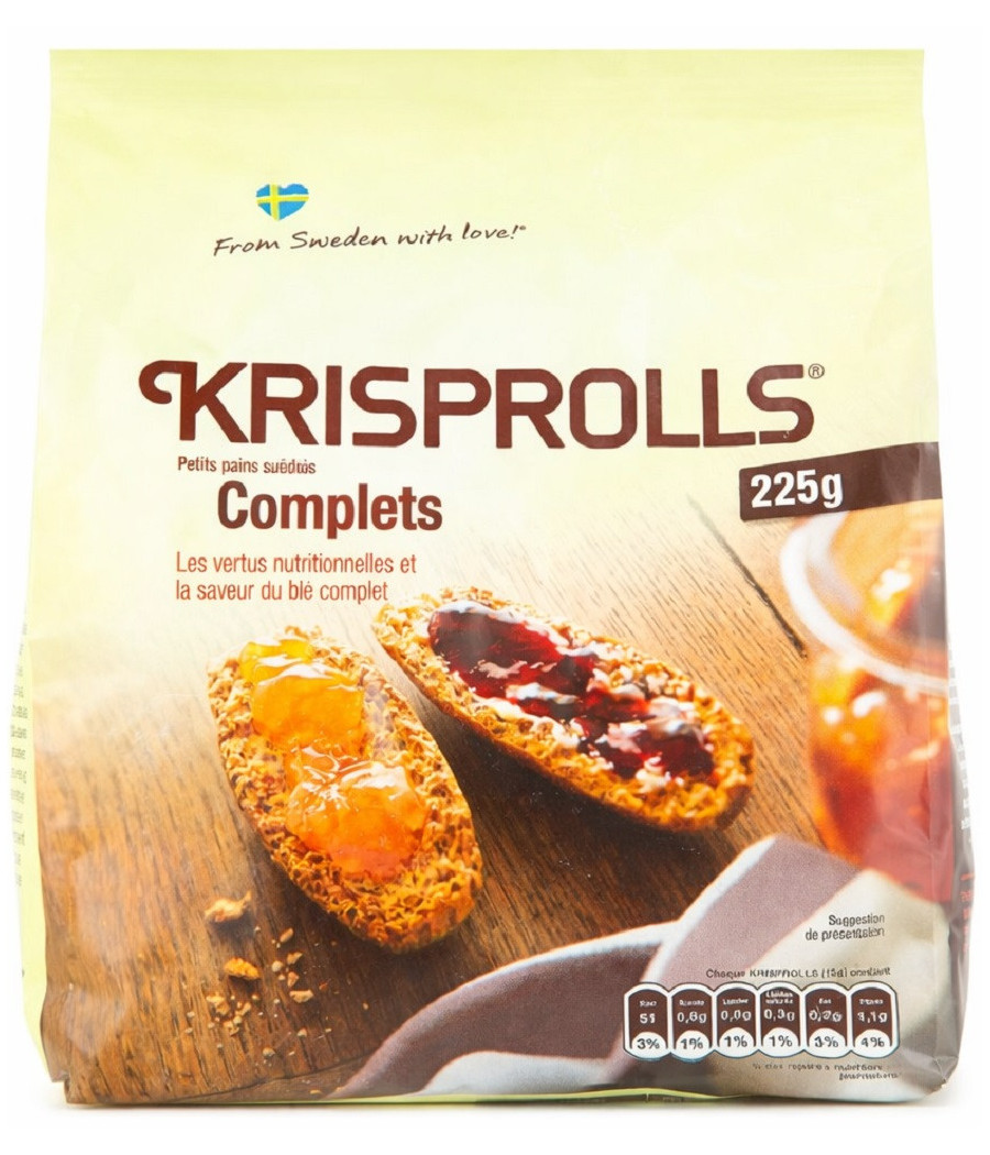 PAINS SUEDOIS COMPLETS KRISPROLLS 225G