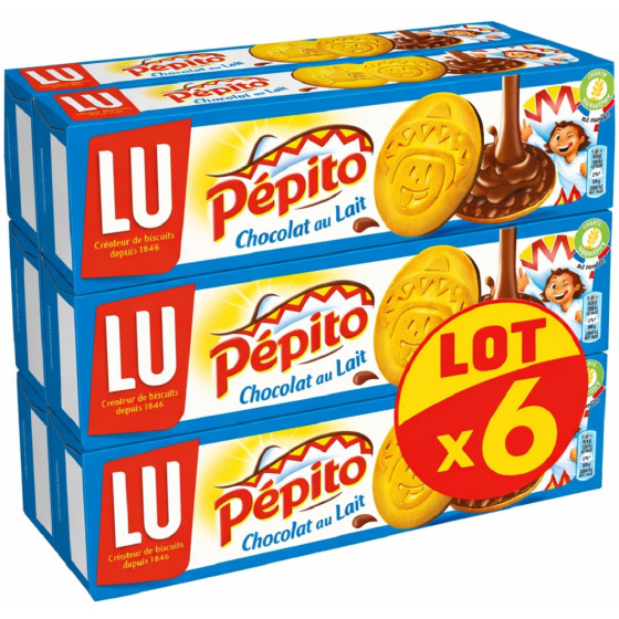 BISCUITS CHOCOLAT AU LAIT PÉPITO LU 6X192G