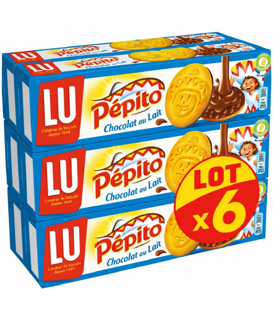 BISCUITS CHOCOLAT AU LAIT PÉPITO LU 6X192G
