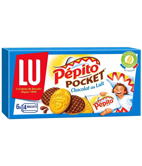 BISCUITS CHOCOLAT AU LAIT PÉPITO POCKET LU 230G