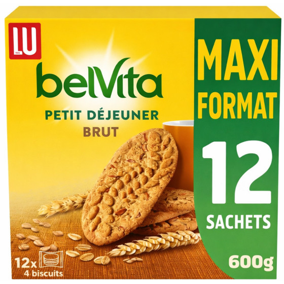BISCUITS PETIT DÉJEUNER BRUT BELVITA LU 600G