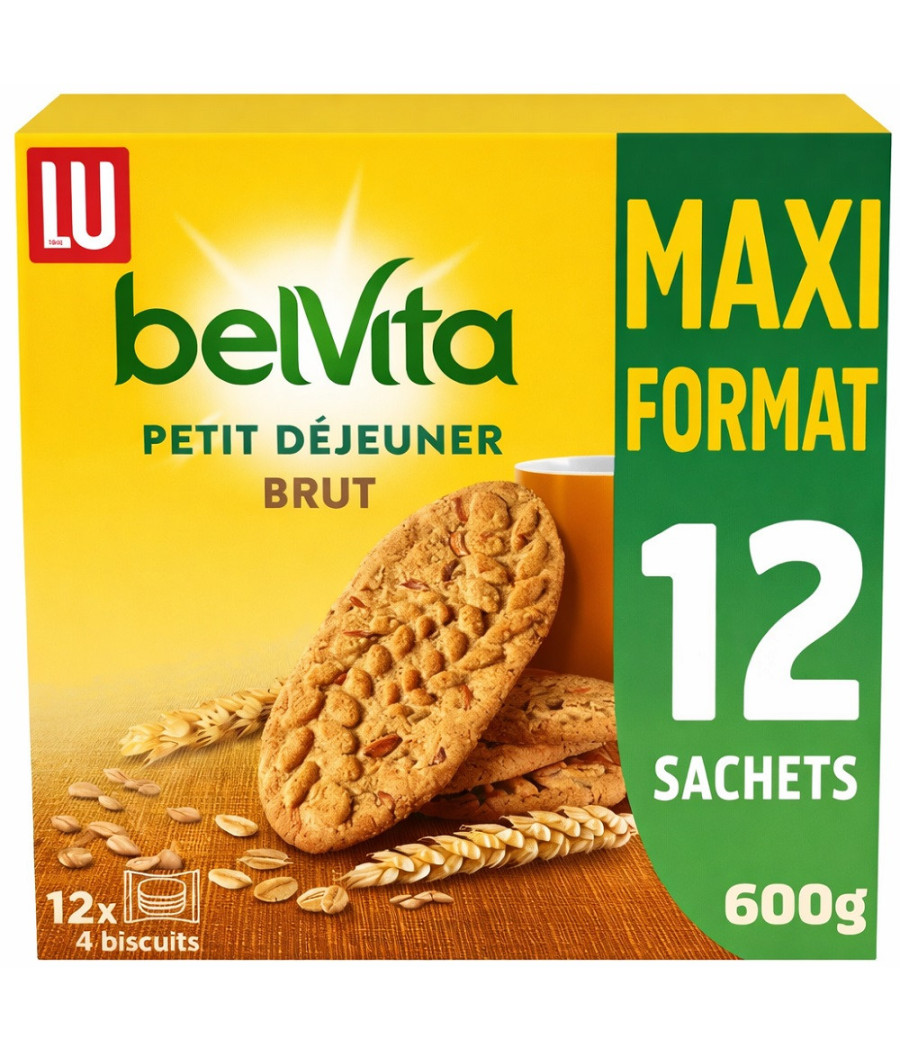 BISCUITS PETIT DÉJEUNER BRUT BELVITA LU 600G
