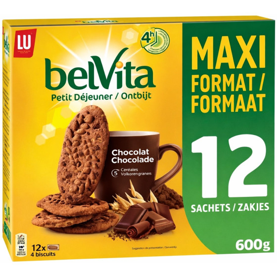 BISCUITS PETIT DÉJEUNER CHOCOLAT BELVITA LU 600G