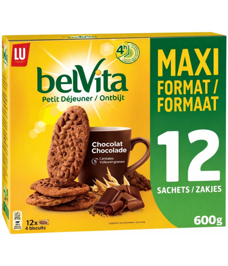 BISCUITS PETIT DÉJEUNER CHOCOLAT BELVITA LU 600G