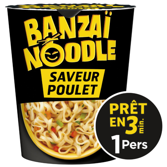 NOUILLES INSTANTANE SAVEUR POULET BANZAI NOODLE 67G