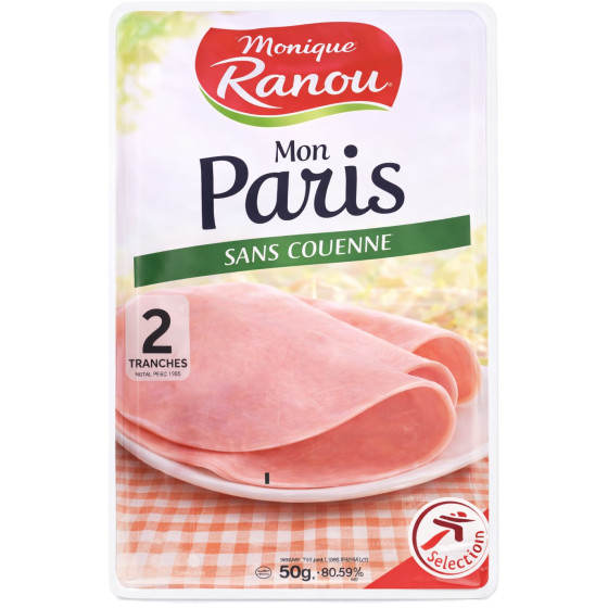 JAMBON CUIT DE PARIS SANS COUENNE MONIQUE RANOU 90G