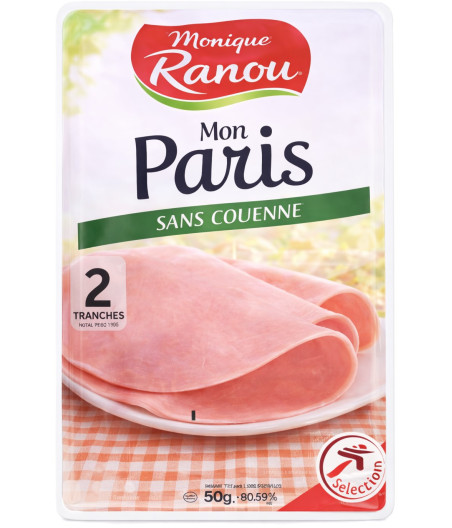 JAMBON CUIT DE PARIS SANS COUENNE MONIQUE RANOU 90G