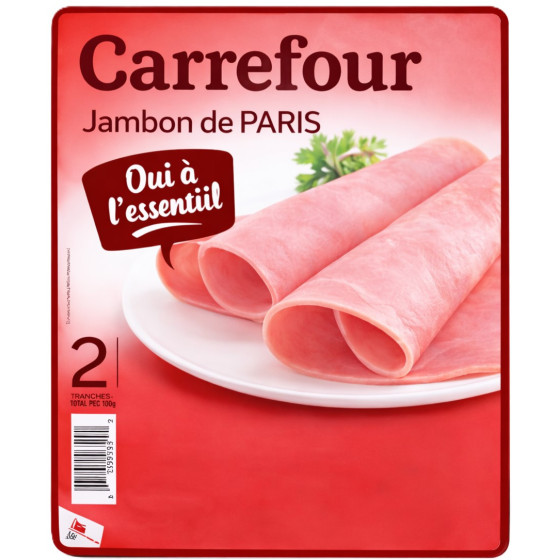 JAMBON DE PARIS CUIT A L'ETOUFFEE CARREFOUR 90G